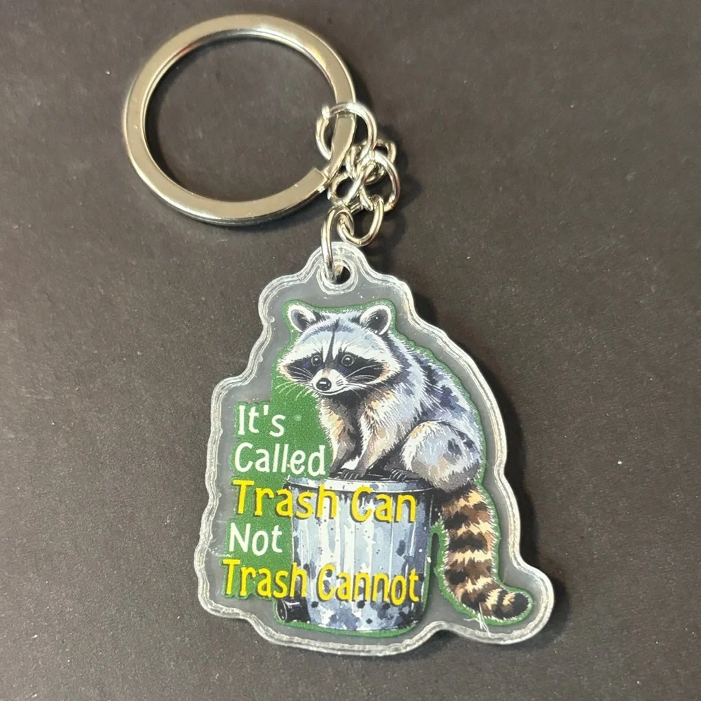 🔥RACCOON EMOTIONAL SUPPORT KEYCHAIN (TRASH CAN-style 1)